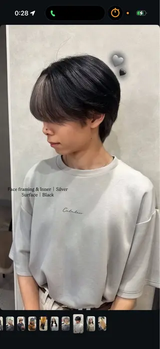 カラー メンズ GiseL ゆうな 2階 ブリーチのヘアスタイル