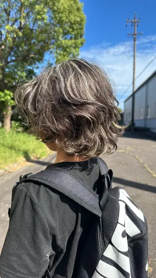 ショート カラー メンズ メンズパーマ/ ブリーチ🌊YUNAのヘアスタイル