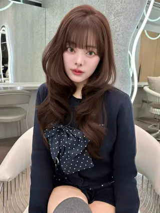 ロング カラー ヘアアレンジ 大宮縮毛矯正🩵 レイヤー 佐藤和のヘアスタイル