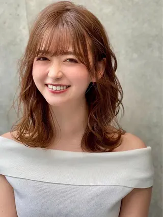 セミロング パーマ 代表✩.*˚白井 美香のヘアスタイル