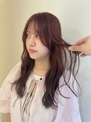 ロング シャドウパーマ／骨格 矯正カット　トモキのヘアスタイル