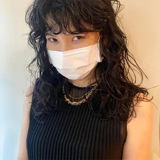 ミディアム カラー パーマ ヘアアレンジ ウルフカット モデル募集中！ミカのヘアスタイル