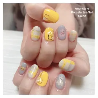 ミディアム ネイル 🐾enen style 🐾のネイルデザイン