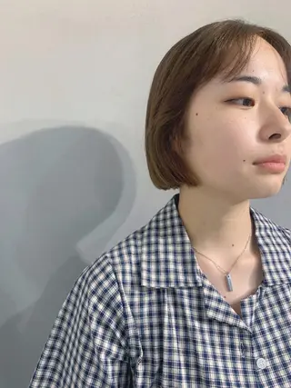 ショート カラー ボブパーマコテ巻き風 パーマNo1深江秀平のヘアスタイル