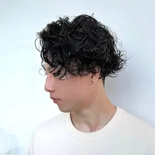 ミディアム カラー パーマ メンズ 朝楽メンズパーマ 🥇メンズカット吉田のヘアスタイル