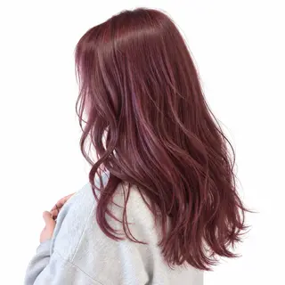 セミロング カラー 🍎暖色カラー× レイヤー🍎みさきのヘアスタイル