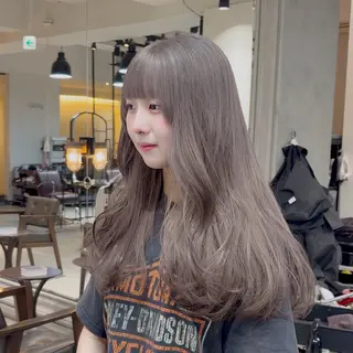セミロング カラー 🧸ブリーチ特化/前 髪/しょうじりか🎀のヘアスタイル