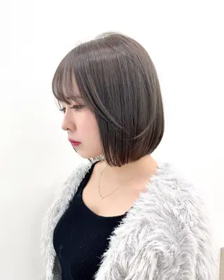 ショート カラー ヘアアレンジ 縮毛矯正🤍 盛れるボブ/ひかりのヘアスタイル