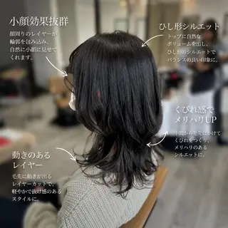 セミロング パーマ ヘアアレンジ 早見 つばさのヘアスタイル