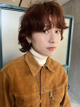 ショート パーマ 暖色/パーマ 🌼クニトウメイのヘアスタイル