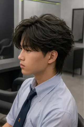 ショート パーマ ヘアアレンジ メンズ 🔥ニュアンス フェザー小林海斗🔥のヘアスタイル