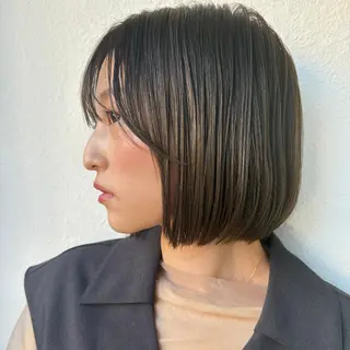 ミディアム 庭木華瑠🐾ボブ🧡 透明感カラー✨のヘアスタイル
