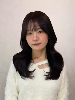 セミロング カラー ヘアアレンジ レイヤーカット×髪質 改善🇰🇷シオリのヘアスタイル