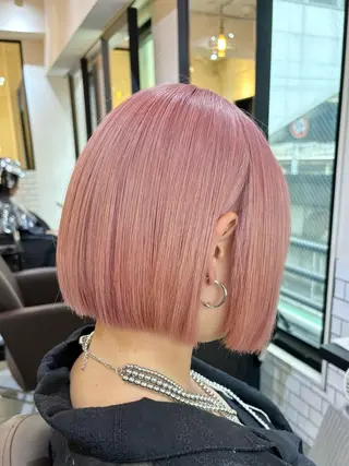 ショート カラー 艶ピンク*ヘアセット 🌙shioriのヘアスタイル