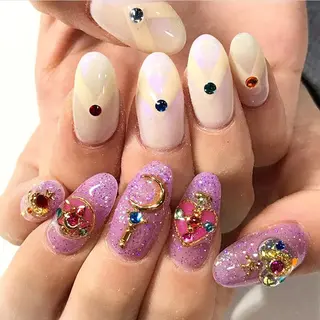 ネイル 渋谷／チップ長さ出し 👑アプレgel-xのネイルデザイン