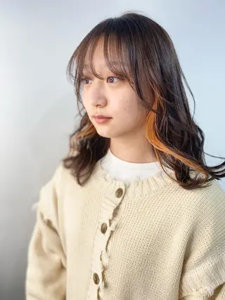 ロング カラー レイヤーカット 赤み消し　店長/大和のヘアスタイル