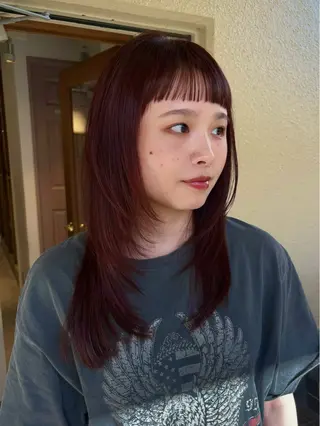 ロング カラー mei|顔まわり ×透明感カラーのヘアスタイル