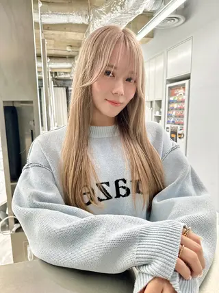 ロング カラー 新宿ブリーチ カラー美容師YUGOのヘアスタイル