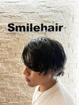 ミディアム メンズ フェードとパーマ特化 小池 魔裟斗のヘアスタイル
