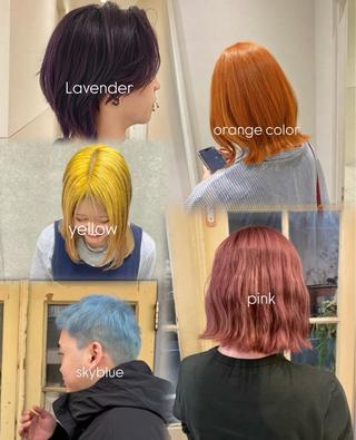 セミロング カラー KURIAハイトーン /ピンクカラー/ボブのヘアスタイル