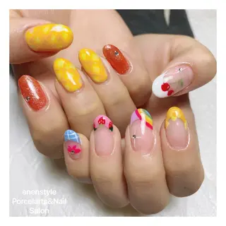 ミディアム ネイル 🐾enen style 🐾のネイルデザイン