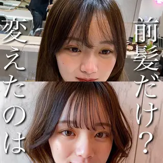 ミディアム カラー 新宿/韓国風レイヤー 髪質改善/渋谷直樹のヘアスタイル