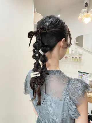 ロング お呼ばれヘア/セット /ヘアアレンジ/れいのヘアスタイル