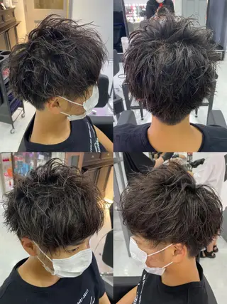 ショート カラー パーマ ヘアアレンジ メンズ 🔥メンズパーマ 特化 渡辺一翔のヘアスタイル