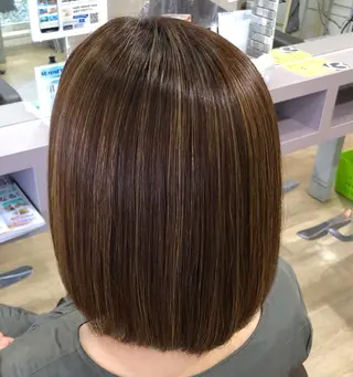 ミディアム カラー ヘアアレンジ メンズパーマ・ 美髪縮毛矯正・坂田のヘアスタイル