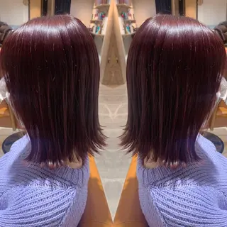 セミロング カラー 韓国🇰🇷 ✂︎hair 内田愛のヘアスタイル