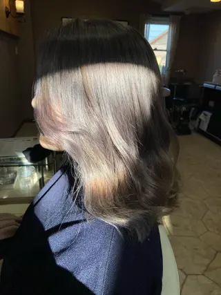セミロング カラー 谷川 穂のヘアスタイル
