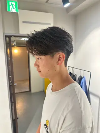 ミディアム パーマ メンズ 💈ニュアンスパーマ センターパート💈のヘアスタイル