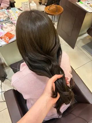 セミロング カラー 🤎韓国ヘア ベージュ まゆか🤎のヘアスタイル