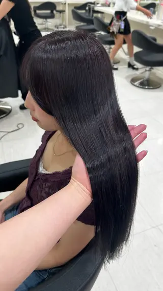 ロング カラー ヘアアレンジ 韓国レイヤー＆ピンク 艶髪🩶maikoのヘアスタイル