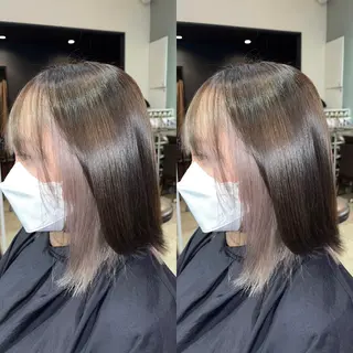 ミディアム カラー 髪質改善・縮毛矯正 特化・ユウシンのヘアスタイル