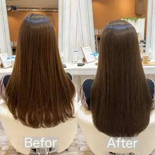 ロング 佐藤史哉* 韓国レイヤー赤み除去のヘアスタイル