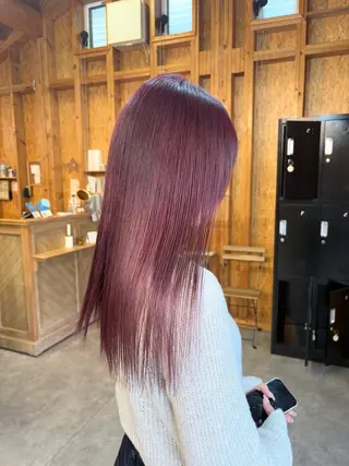 カラー まろみ暖色×ボブ ×chia🕯のヘアスタイル