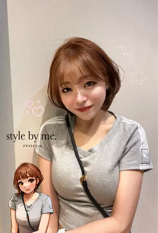 ショート カラー 韓・中華美女ヘア 🇰🇷×🇨🇳のヘアスタイル