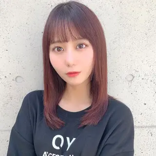 セミロング カラー ✨️美髪矯正×似合わ せ艶カラー✨藤田透のヘアスタイル