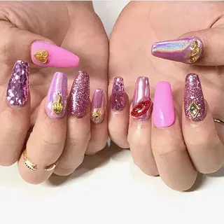 ネイル 渋谷／チップ長さ出し 👑アプレgel-xのネイルデザイン