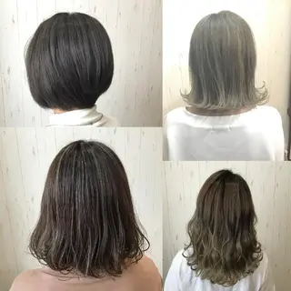 カラー ミディアム ヘアカラー&縮毛矯正 STAR☆RIVERのヘアスタイル