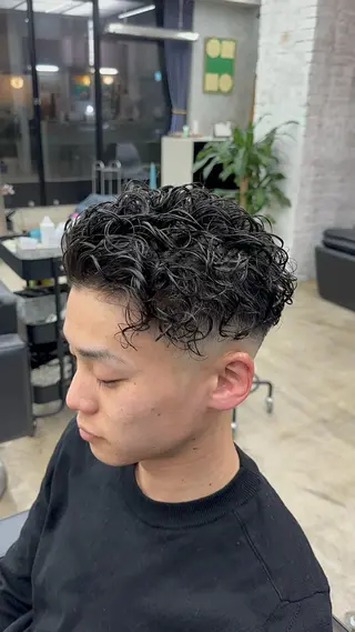 ショート パーマ メンズ 🪐LANDS🪐 福垣 海也のヘアスタイル