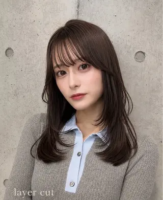 セミロング カラー ヘアアレンジ 🌫️大人韓国ヘア 🌫️naoyaのヘアスタイル
