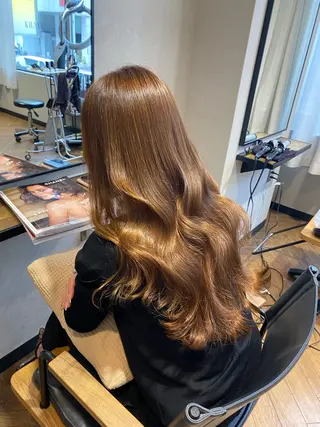 セミロング カラー Rena/韓国 /ワンホンヘアのヘアスタイル