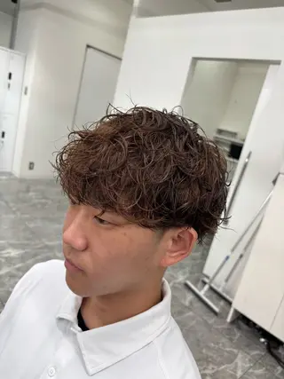 カラー パーマ メンズ 京都河原町 メンズパーマ助川龍哉のヘアスタイル