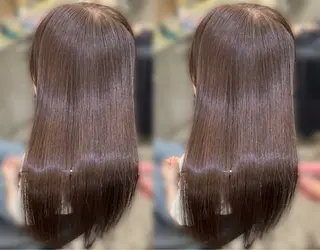 セミロング カラー 縮毛矯正×艶髪カラー 髪質改善/三ツ木のヘアスタイル