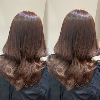 ロング 🤎艶感ベージュ/ ミルクティー🤎のヘアスタイル
