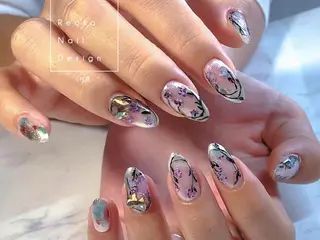 セミロング ネイル Blowe ニュアンスのネイルデザイン