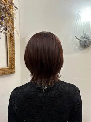 ミディアム カラー ラカットゾーン 田中李奈のヘアスタイル