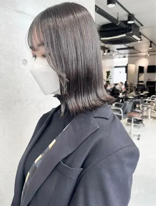 ミディアム カラー 透明感カラー✂︎ /縮毛矯正/YUKAのヘアスタイル